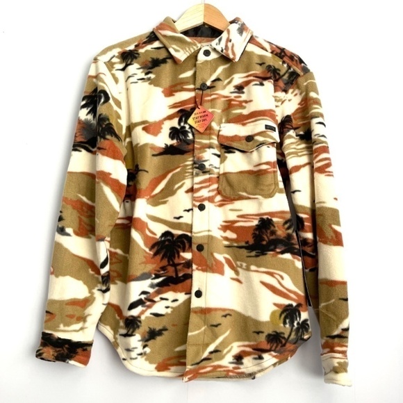 new Billabong Stone Tropical Furnace Fleece Button Up Shaket US M - Picture 3 of 11